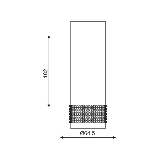 NETTO ΟΡΟΦΗΣ Φ/Σ 1ΧGU10 ΜΑΥΡΟ ΑΛΟΥΜΙΝΙΟ D6,5XH18CM MEGATRON2