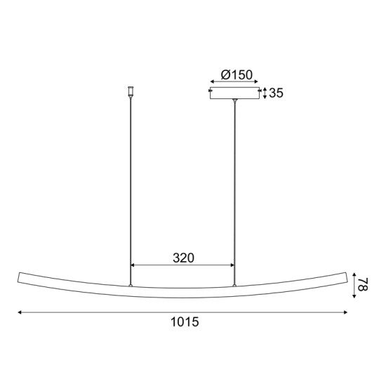 ΚΡΕΜΑΣΤΟ Φ/Σ LED 20W 3000K 1400LM NAAVA ΛΕΥΚΟ ΑΛΟΥΜΙΝΙΟ IP20 102X15X110CM