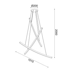 ΚΡΕΜΑΣΤΟ Φ/Σ LED 60W 3000K 4200LM NAAVA ΛΕΥΚΟ ΑΛΟΥΜΙΝΙΟ IP20 102X15X110CM