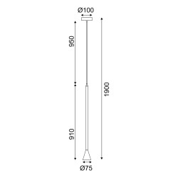 ΚΡΕΜΑΣΤΟ Φ/Σ 1ΧGU10 CLOUZOT ΧΡΥΣΟ ΜΕΤ/ΚΟ IP20 D7,5XD10XH190CM