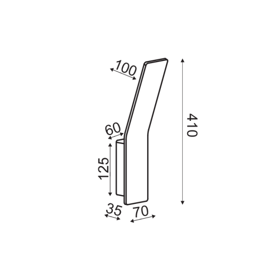 ΕΠΙΤΟΙΧΟ Φ/Σ LED 9W 3000K ΑΛΟΥΜΙΝΙΟ ΜΑΥΡΟ 40X7X12CM ZEN