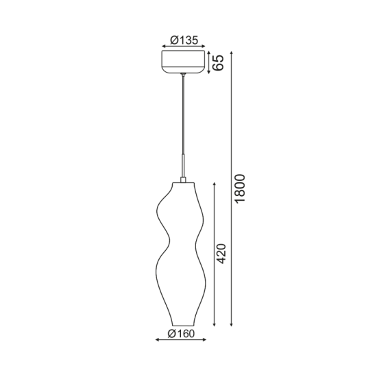 NETTO ΚΡΕΜΑΣΤΟ Φ/Σ LED 20W 3000K 1600LM 360º ΑΚΡΥΛΙΚΟ D16ΧH180CM CARYATID