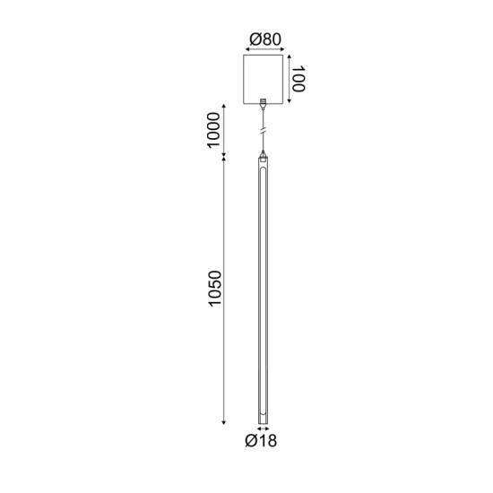 ΚΡΕΜΑΣΤΟ Φ/Σ LED 18W DIM ΑΦΗΣ 3000K 920LM AVENUE ΛΕΥΚΟ ΜΕΤ/ΚΟ IP20 D8XD1,8XH250CM