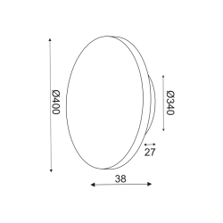 NETTO ΕΠΙΤΟΙΧΟ Φ/Σ LED 24W 3000Κ 1920LM ΣΚ.ΚΑΦΕ ΔΕΡΜΑ MDF ΚΥΚΛΟΣ Φ40ΧΗ3,6CM ECLIPSE