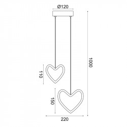ΚΡΕΜΑΣΤΟ Φ/Σ LED 14W 3000K 900LM INNAMORATO ΡΟΖ ΜΕΤ/ΚΟ 24X14X100CM