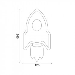 ΕΠΙΤΟΙΧΟ Φ/Σ LED 5.5W 3000K 385LM NASA ΚΟΚΚΙΝΟ MDF 24X13X3.8CM