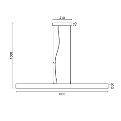 NETTO ΚΡΕΜΑΣΤΟ Φ/Σ LED 36W 3000K 2880LM 360° ΛΕΥΚΟ ΜΕΤ/ΚΟ+PVC 100XD5XH150CM YODA