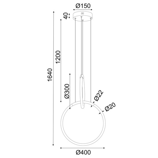ΚΡΕΜΑΣΤΟ Φ/Σ LED 24W 3000K 1680LM VENUS ΟΡΕΙΧΑΛΚΟ ΜΕΤ/ΚΟ IP20 40X30XH164CM