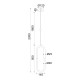 ΚΡΕΜΑΣΤΟ Φ/Σ LED 8W 3000K 560LM VENUS ΧΡΩΜΙΟ ΜΕΤ/ΚΟ IP20 15Χ2,3ΧH230CM