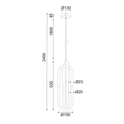 ΚΡΕΜΑΣΤΟ Φ/Σ LED 16W 3000K 1120LM VENUS ΧΡΩΜΙΟ ΜΕΤ/ΚΟ IP20 15X15XH230CM