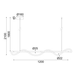ΚΡΕΜΑΣΤΟ Φ/Σ LED 36W 3000K 2000LM KYMA ΜΑΥΡΟ ΜΕΤ/ΚΟ IP20 120Χ6XΗ215CM