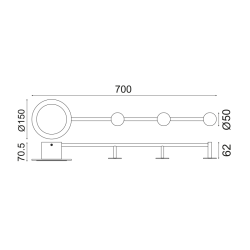 ΕΠΙΤΟΙΧΟ Φ/Σ LED 7W 3000K 560LM ΜΑΥΡΟ ΜΕΤΑΛΛΙΚΟ 70Χ7Χ15CM VALENTINO