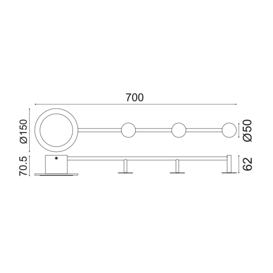 ΕΠΙΤΟΙΧΟ Φ/Σ LED 7W 3000K 560LM ΜΑΥΡΟ ΜΕΤΑΛΛΙΚΟ 70Χ7Χ15CM VALENTINO