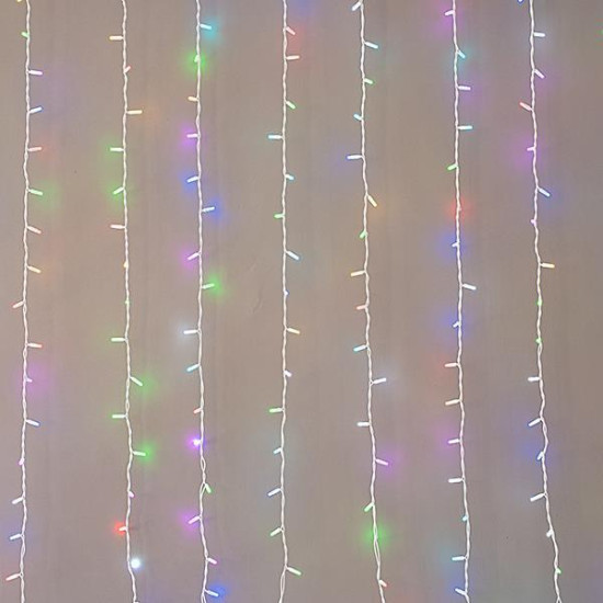 ΚΟΥΡΤΙΝΑ, 480 LED 5mm, ΕΠΕΚΤΑΣΗ ΕΩΣ 6, ΛΕΥΚΟ ΚΑΟΥΤΣΟΥΚ ΚΑΛΩΔΙΟ, SYNCHRONOUS RGBW LED, 300x300cm, ΧΩΡΙΣ ΠΡΙΖΑ ΚΑΙ CONTROLLER, IP65